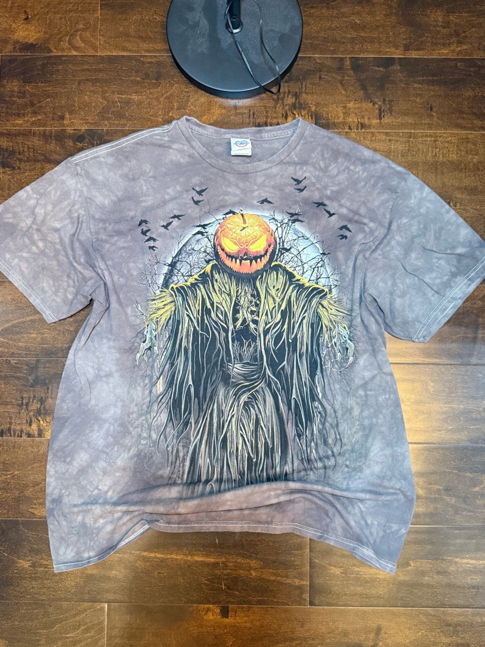 Vintage Halloween Pumpkin Scarecrow Graphic Tee Size XL